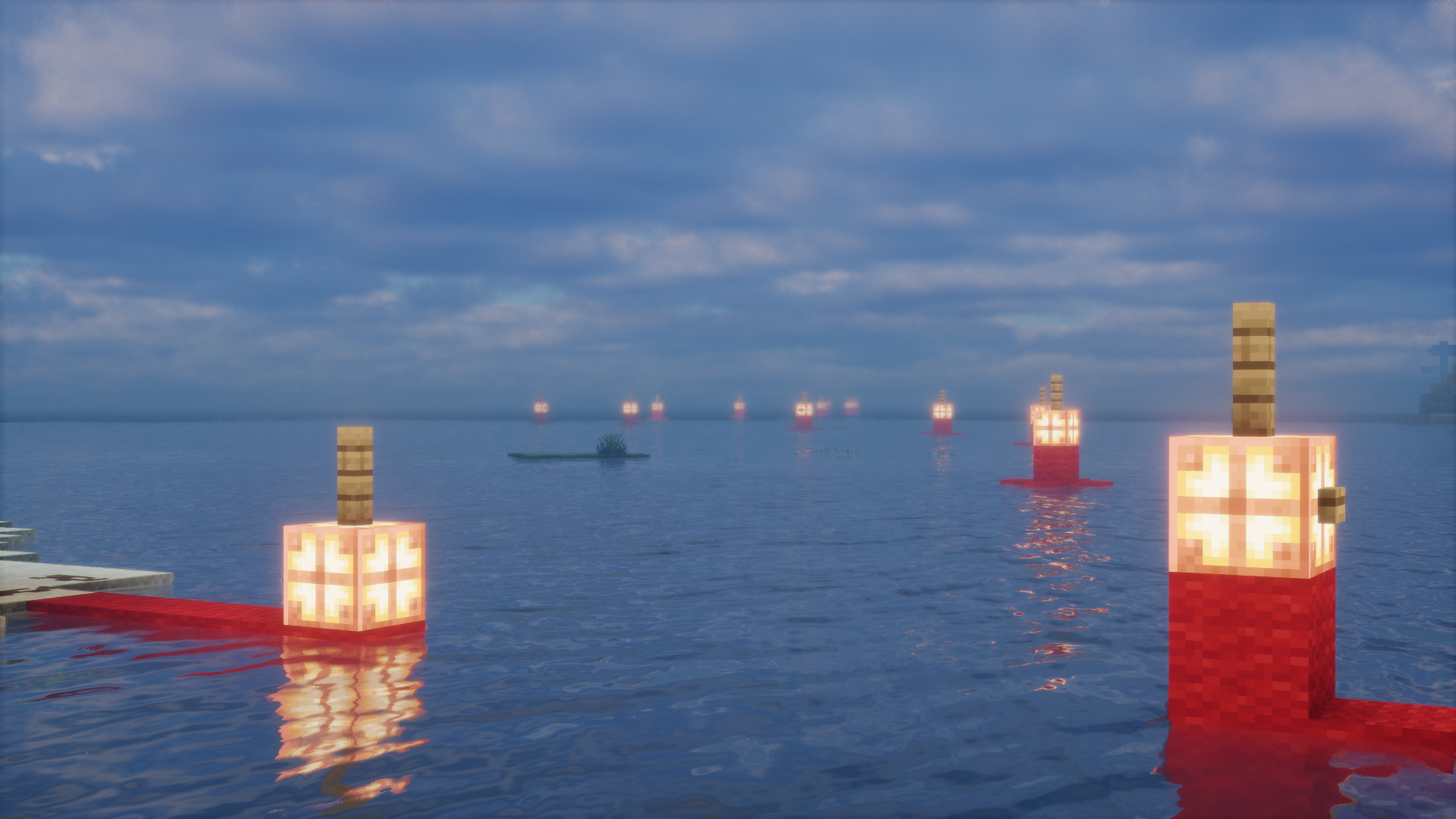BillySMP buoy markers at twilight
