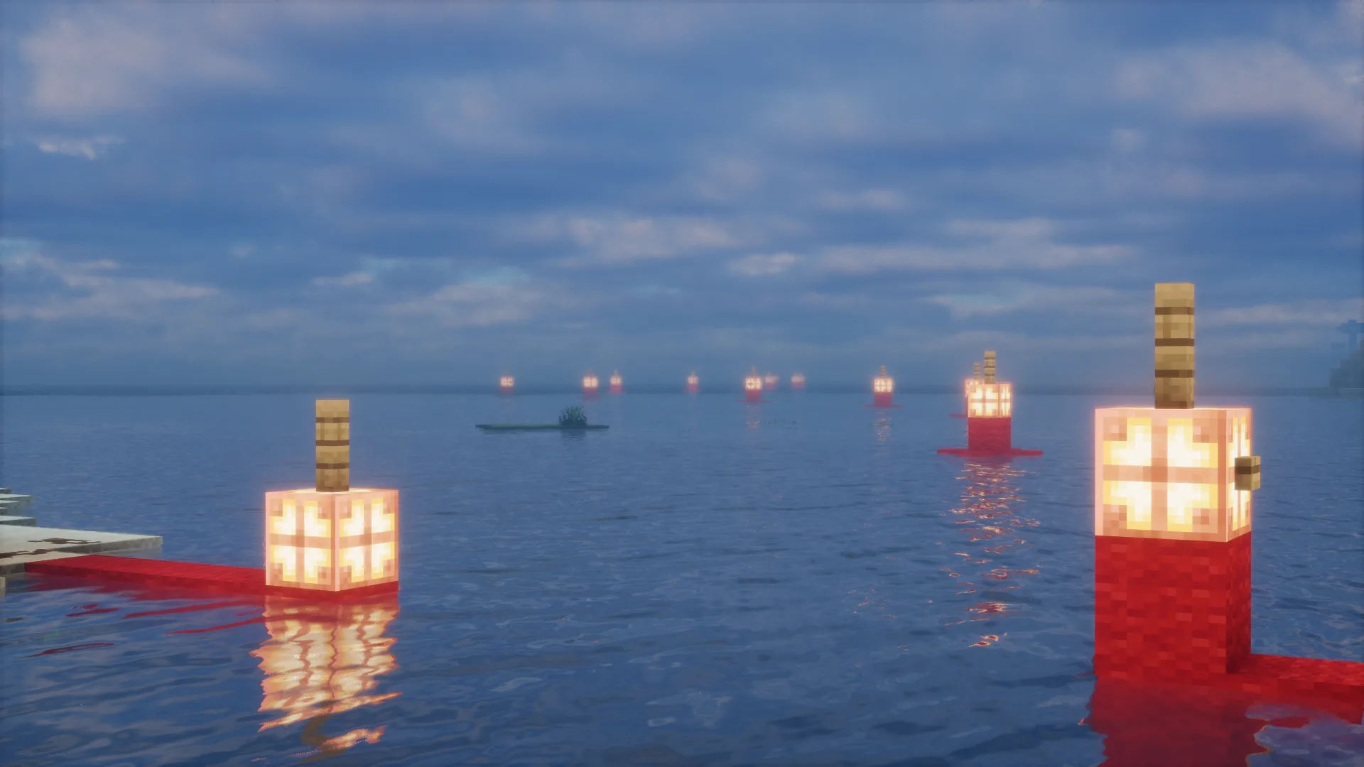 BillySMP buoy markers at twilight